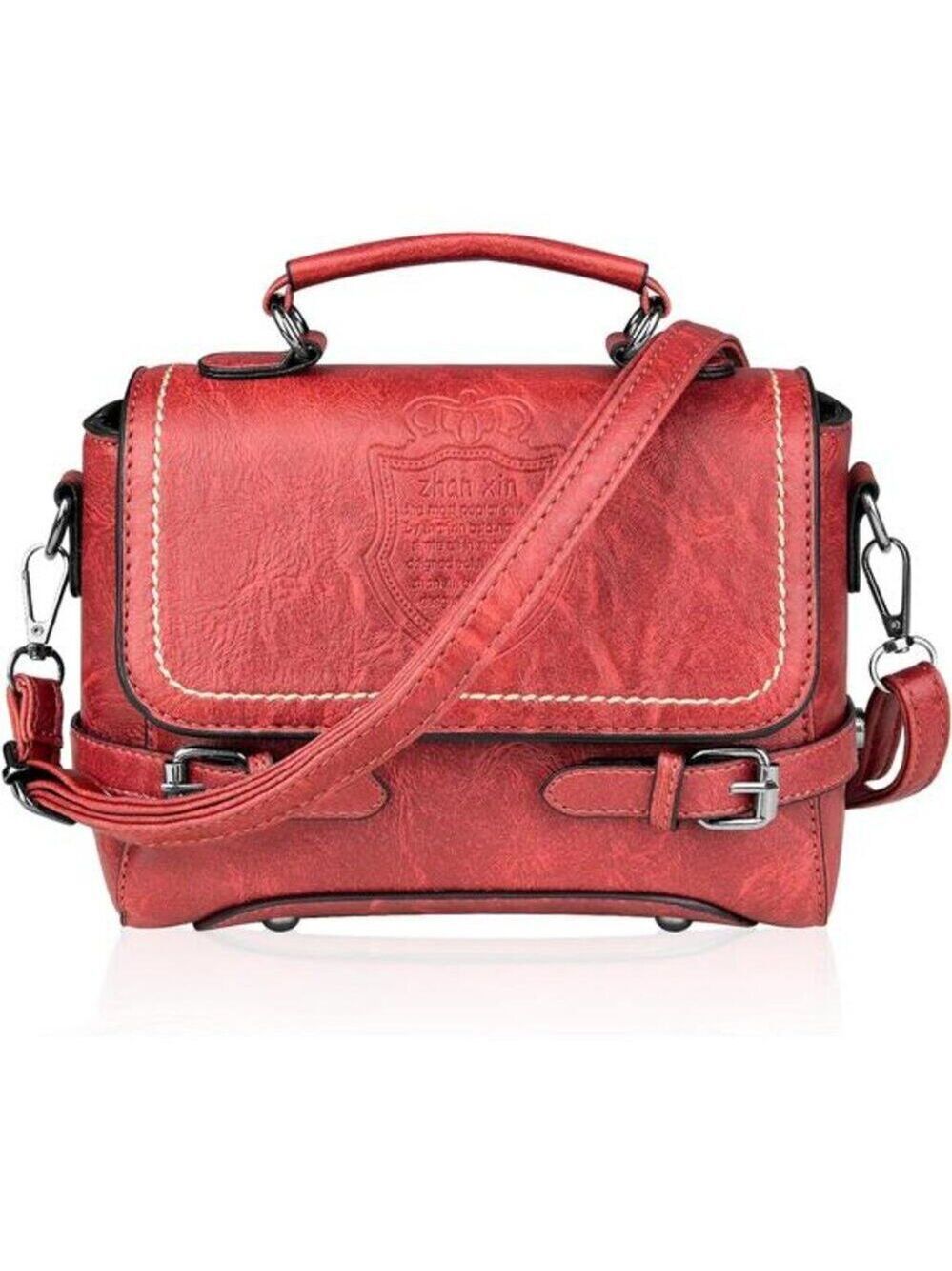 Cute Soft Red Vegan Leather Small Crossbody Purse, Lightweight Everyday Handbag